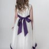 Visara Bow Dress in Purple V340-45