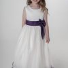 Visara Bow Dress in Purple V340-0