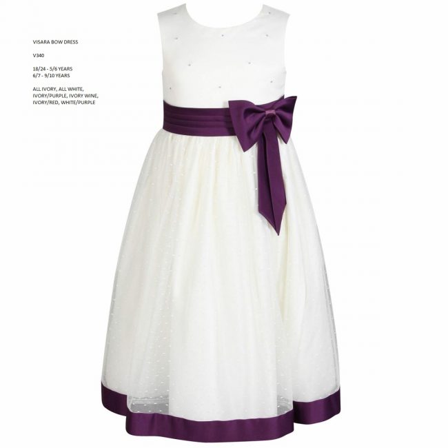 Visara Bow Dress in Purple V340-8