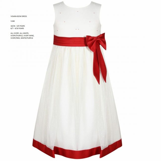 Visara Bow Dress in Red V340-10