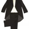 Vivaki 5 Piece Black Tail Suit in Cream-79