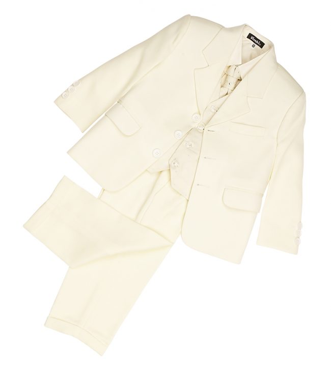 Vivaki 5 Piece Dobby Suit in All Cream-163