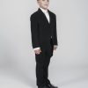 Vivaki 5 Piece Black Tail Suit in Cream-463