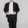 Vivaki 5 Piece Black Tail Suit in Cream-462
