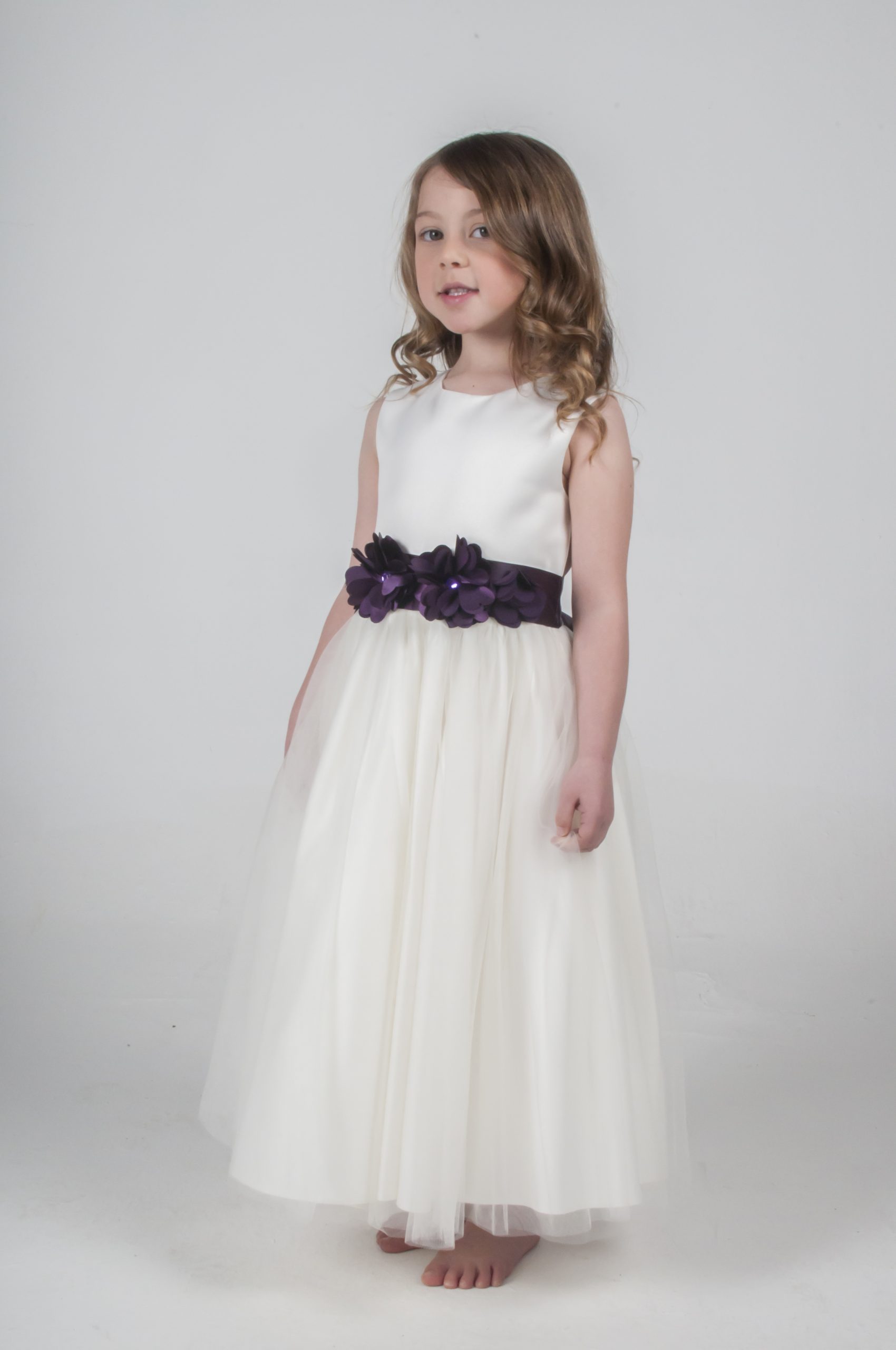 Visara Flower Dress In Purple V347 | Little Giants Ltd