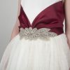 Visara Broach Dress In Wine V341-32