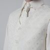 Vivaki 4 Piece Dobby Suit in Cream-399
