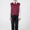 Vivaki 4 Piece Dobby Suit in Wine-0
