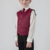 Vivaki 4 Piece Dobby Suit in Wine-385