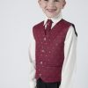 Vivaki 4 Piece Dobby Suit in Wine-384