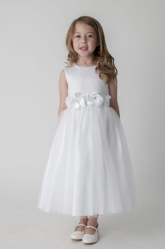 Visara Flower Dress In White V347-0