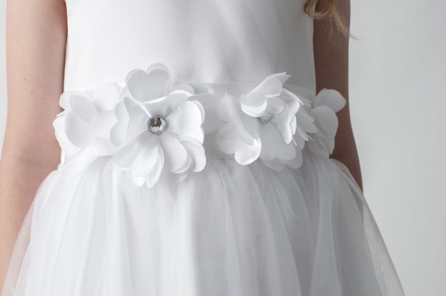 Visara Flower Dress In White V347-373