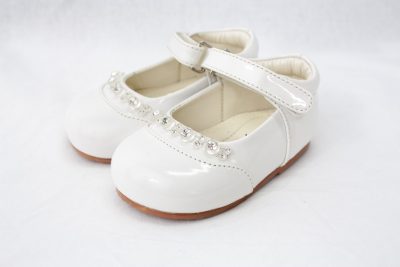 Girls Early Steps Diamond Shoes in White-0