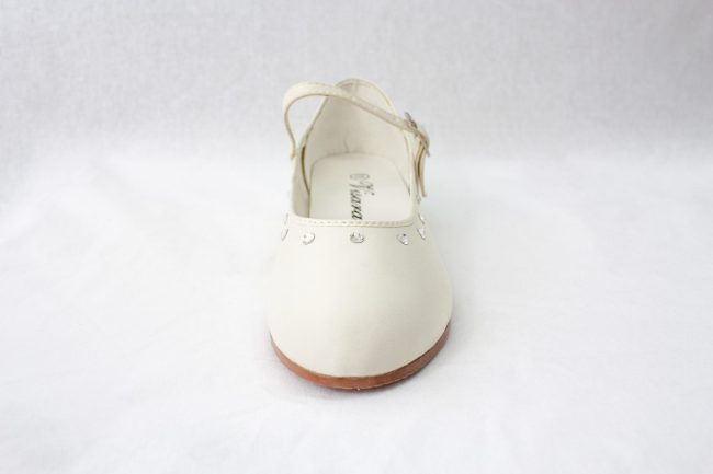 Girls Visara Satin Shoes in Cream-947
