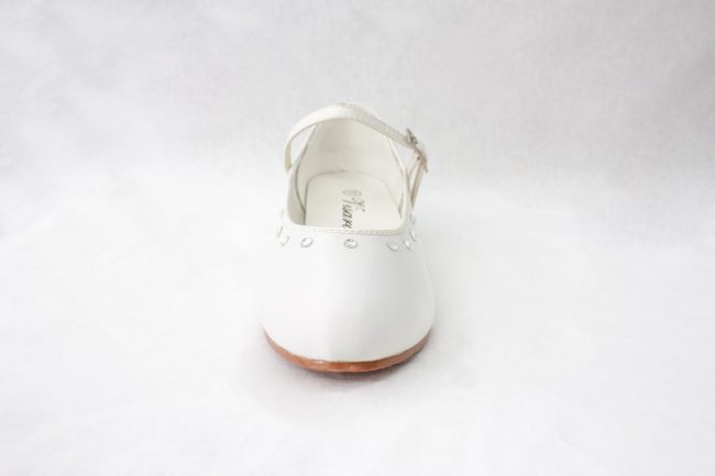 Girls Visara Satin Shoes in White-942