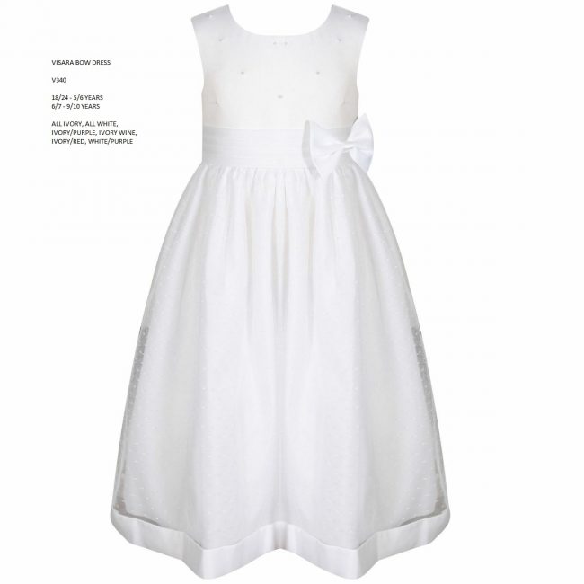 Visara Bow Dress In White V340-14