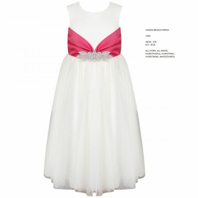 Visara Broach Dress In Pink V341-17