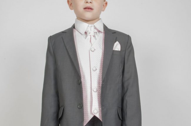 5pc Grey Diamond Suit in Pink-722