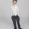 5pc Grey Diamond Suit in Cream-805