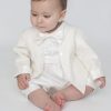 Boys Vivaki Diamond Christening Romper in Ivory-584