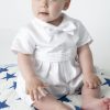 Boys Vivaki Paisley Christening Romper in White-550