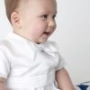 Boys Vivaki Paisley Christening Romper in White-553