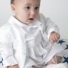 Boys Vivaki Paisley Christening Romper in White-0