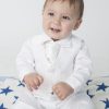 Boys Vivaki Checked Christening Suit in White-0
