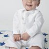 Boys Vivaki Checked Christening Suit in White-512