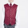 4pc Grey Dobby Suit in Wine-1175