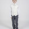 4pc Grey Dobby Suit in Cream-0
