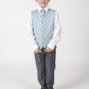 4pc Grey Dobby Suit in Blue-0