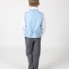 4pc Grey Dobby Suit in Blue-1117