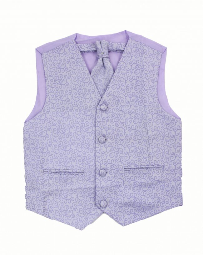 3PC Vivaki Swirl Waistcoat Set in Lilac-0