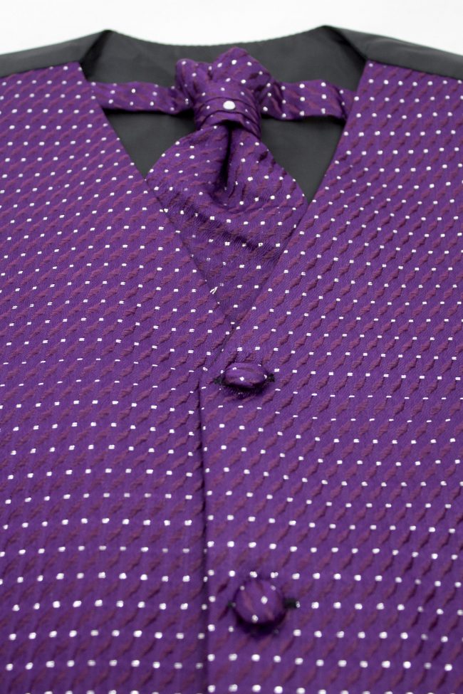3PC Vivaki Diamond Waistcoat Set in Purple-1229