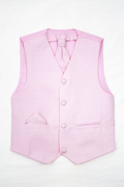 3PC Vivaki Diamond Waistcoat Set in Pink-0