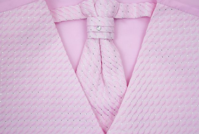 3PC Vivaki Diamond Waistcoat Set in Pink-1212