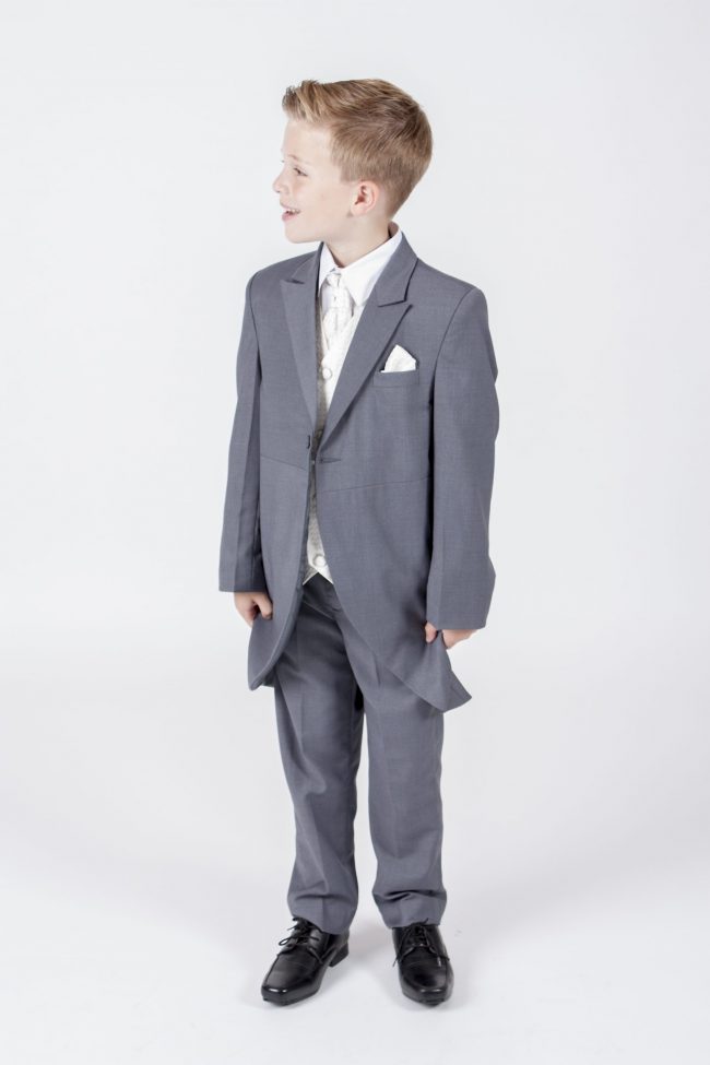 5 piece grey/ cream diamond tailcoat -0