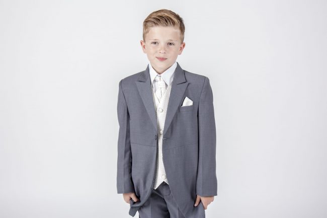 5 piece grey/ cream diamond tailcoat -1311