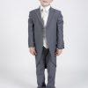5 piece grey/cream Dobby tailcoat -1323