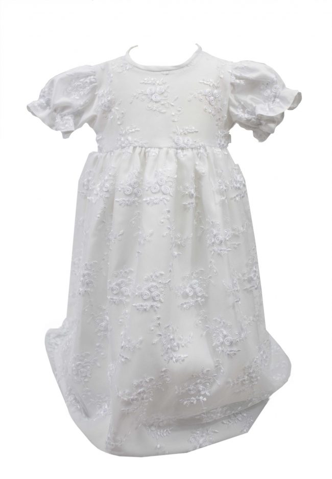 WHITE EMBROIDERY FLOWER DRESS -0