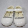 Girls Patent White Shoe With Diamond Strip-0
