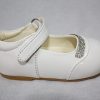 Girls Patent White Shoe With Diamond Strip-1586