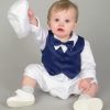 3 Piece Christening Suit Navy-1619