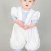 Christening Romper White/Blue br21-1629