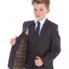 5 Piece Grey Check Suit-0