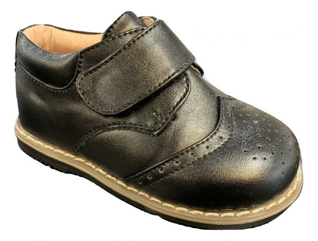 Boys Early Steps Black Brogue Derby Shoes-0