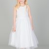 Girls White Communion Dress-0