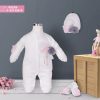 Girls 3pc White Baby Grow -0