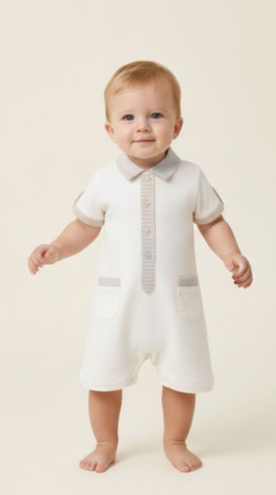 481629 BABY BOYS ROMPER BLUE
